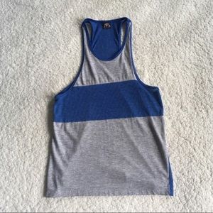 Runner Up Blue Gray Racerback Muscle Tank Top
